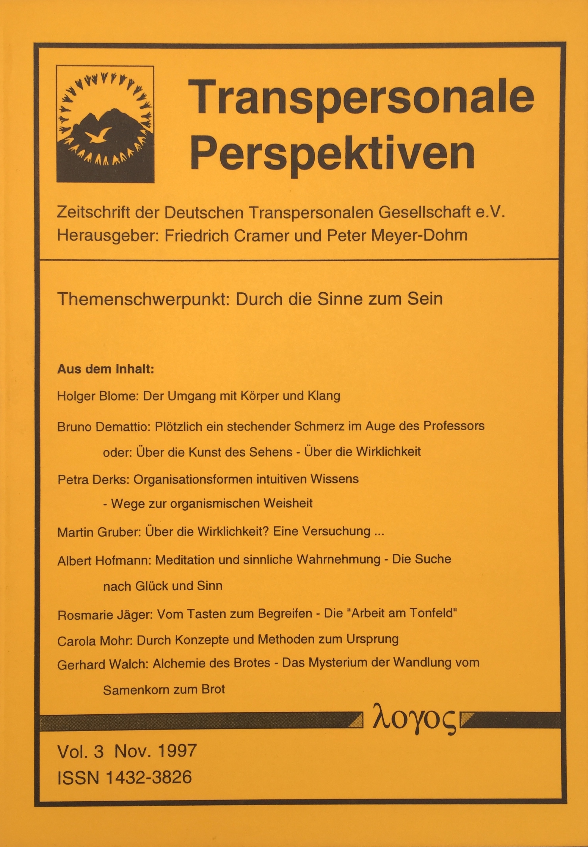 Transpersonale Perspektiven Volume 3/1997